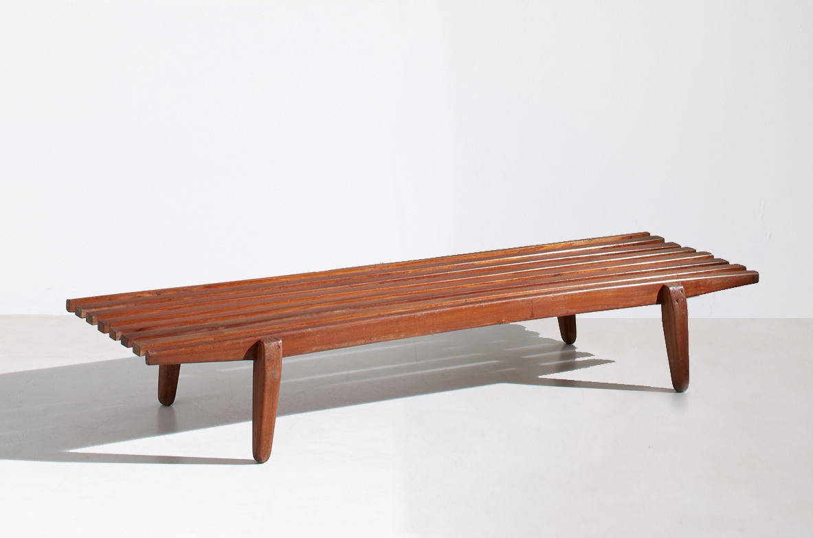 Bench in teak wood. Italian manufacture, 1960's.