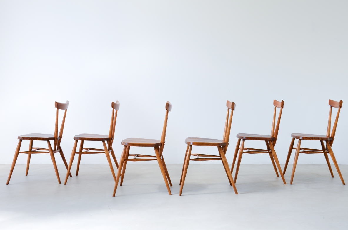 Paul McCobb  Set of 6 refined oak chairs.  Uk manufacture, 1950's.