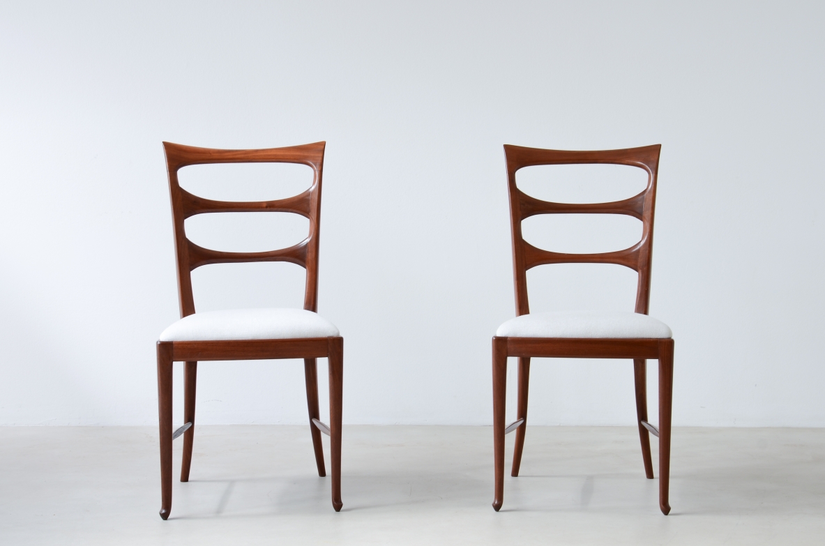 Paolo Buffa (1903-1970)  Set of six elegant dining chairs 1938.