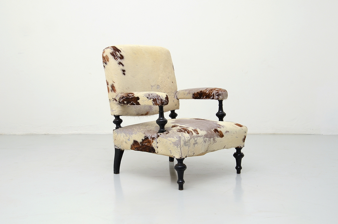 Colonial 1880's French armchair with original upholstery.
