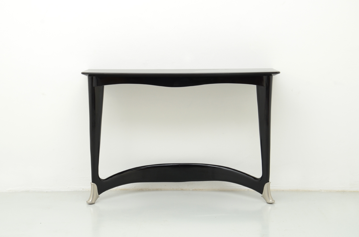 1940's console table with bronze tips. Attr. Guglielmo Ulrich.