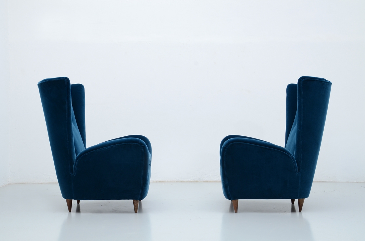 Paolo Buffa, elegant pair of 1940's armchairs.