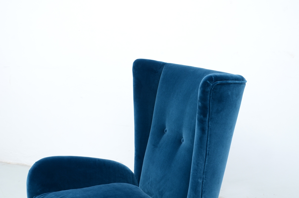 Paolo Buffa, elegant pair of 1940's armchairs.an