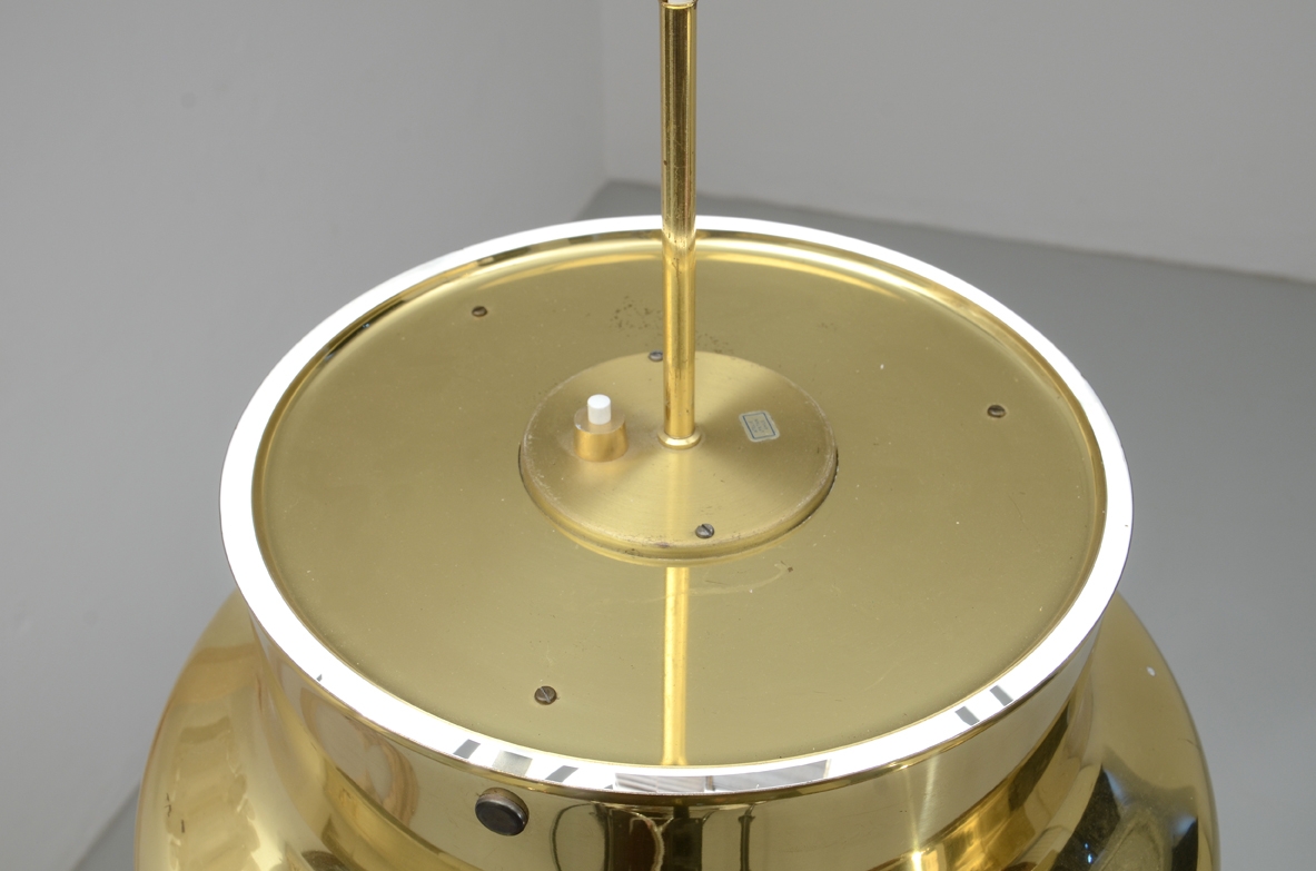 Pair of Swedish 1970s brass hanging lamps by Anders Pehrson for Atelje Lyktan.