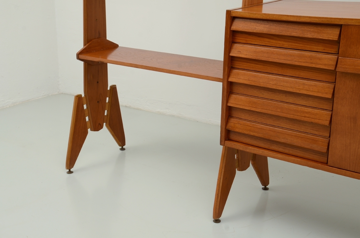 Italian 1950's vintage bookcase shopping Milan