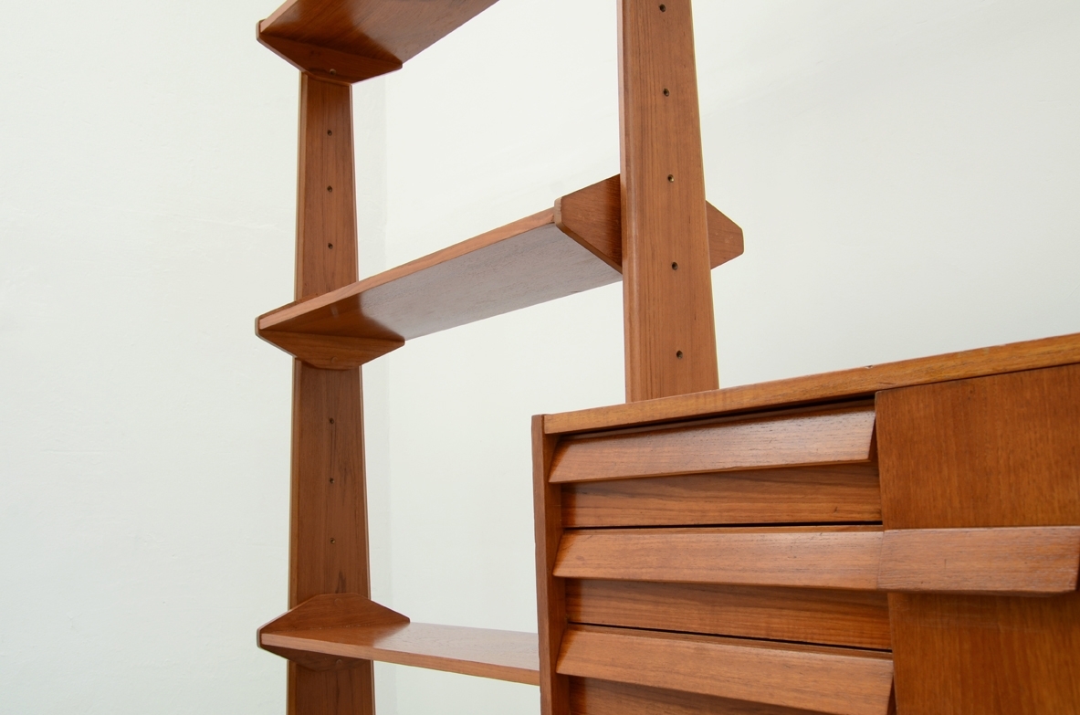 Modern bookcase in teak