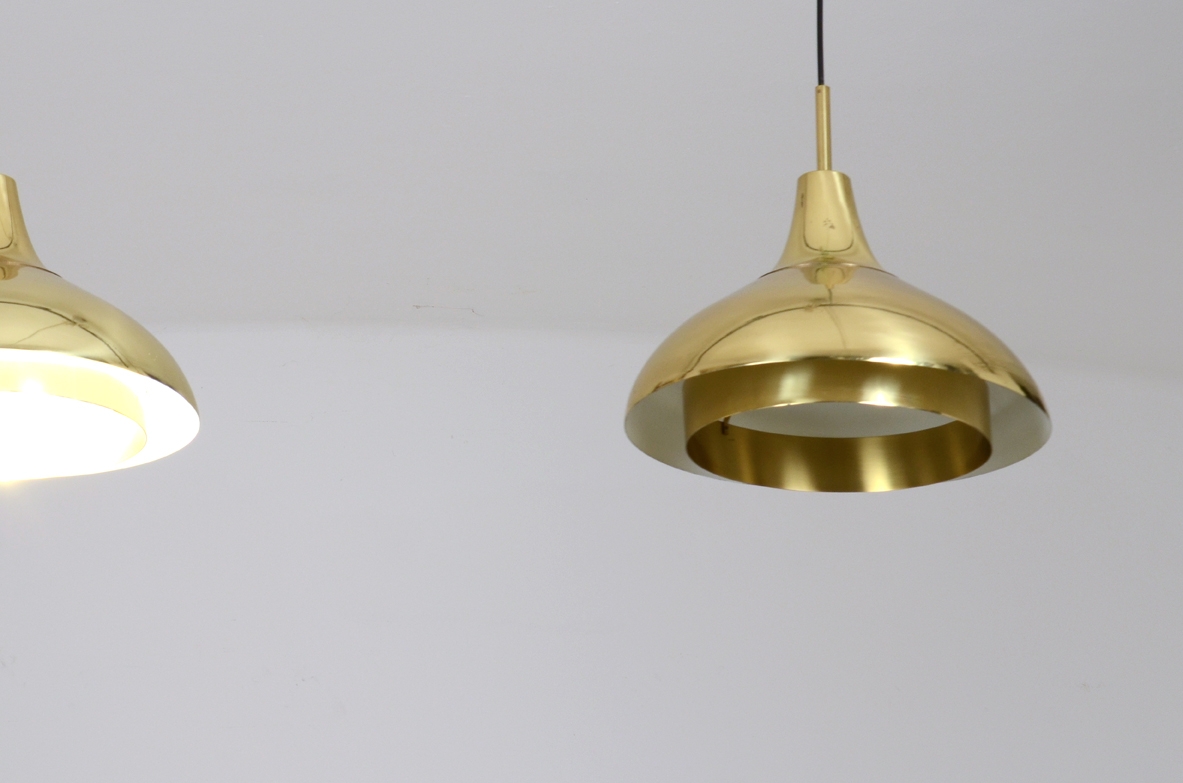1960's ceiling lamps in brass, Bergoms, Sweden.