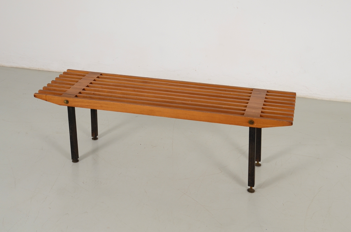 panca legno, vintage italiano, galleria modernariato milano