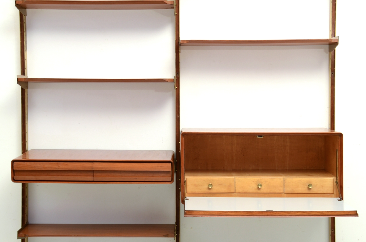 Very refined bookcase with nice brass details, Italy 1960's.