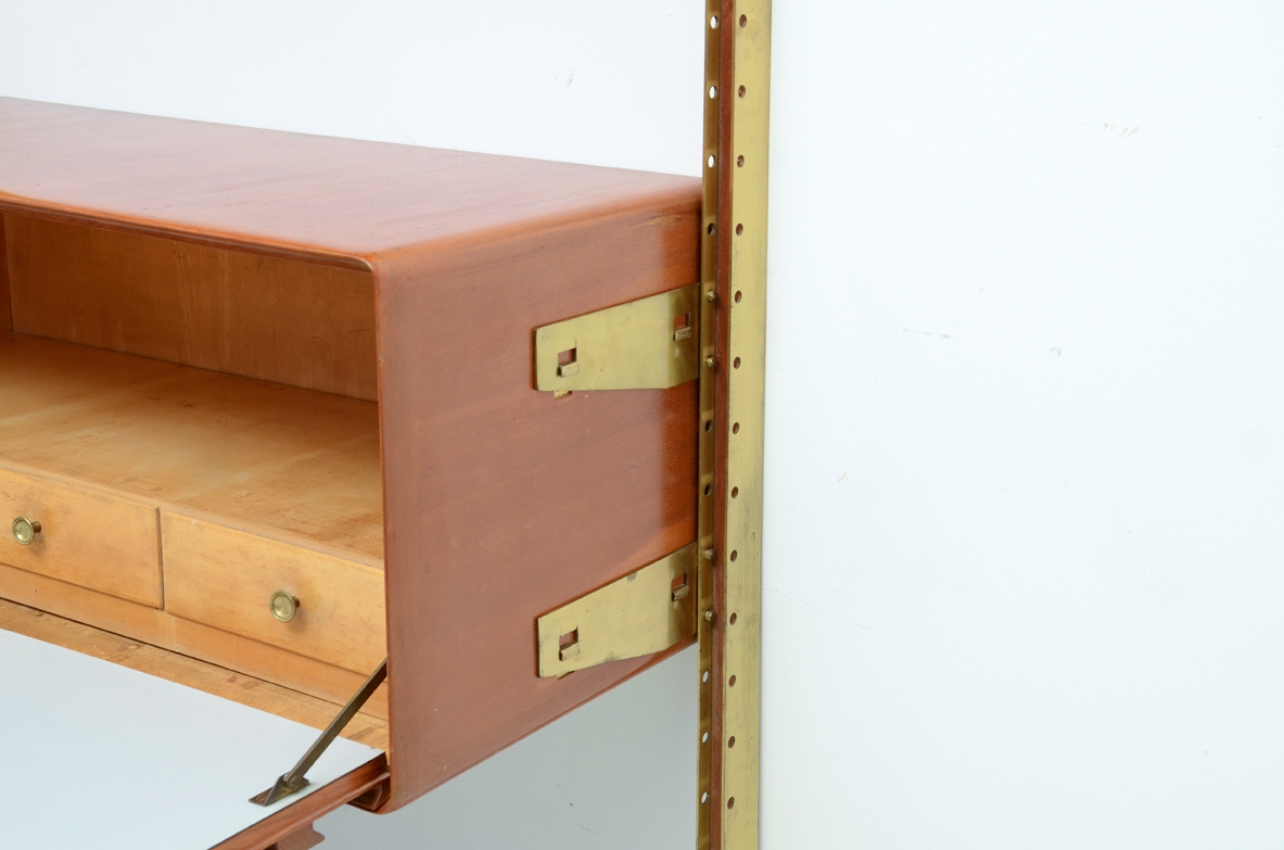 Very refined bookcase with nice brass details, Italy 1960's.
