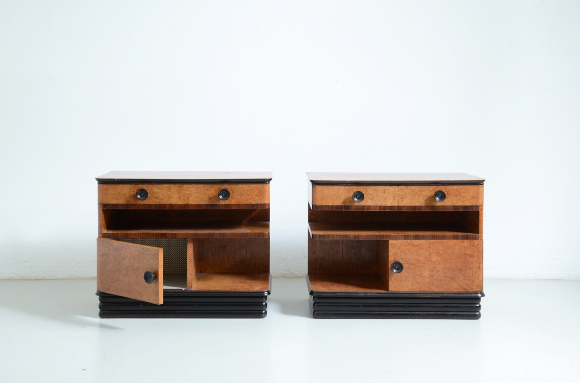 Pair of maple wood bedside tables