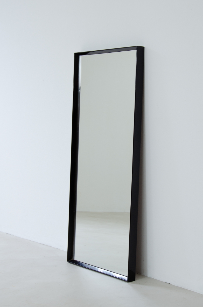 Italian 1940's mirror frame in polished wood.