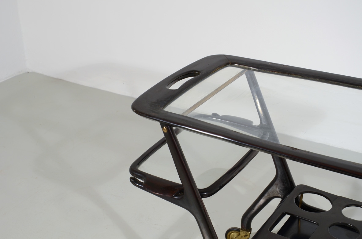 Ico Parisi, lacquered wooden trolley 