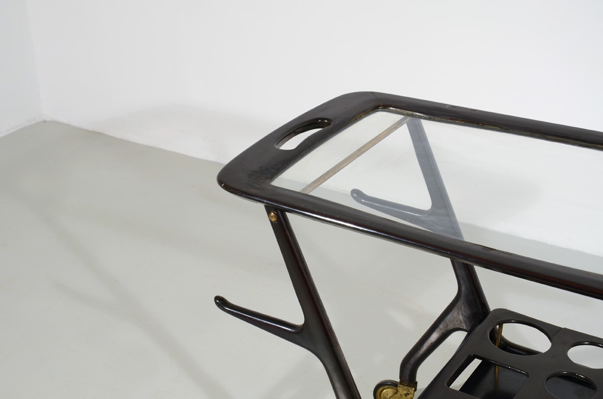 Ico Parisi, lacquered wooden trolley 