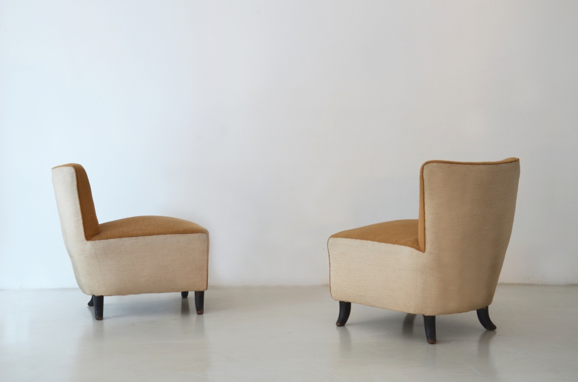 Guglielmo Ulrich pair of original small armchiars, Italy 1950's