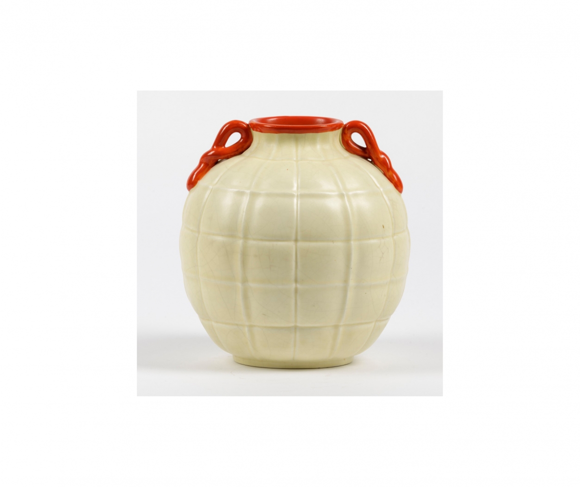 Gio Ponti, Richard Ginori, vaso ovale, Prod. San Cristoforo, Milano, 1930ca.