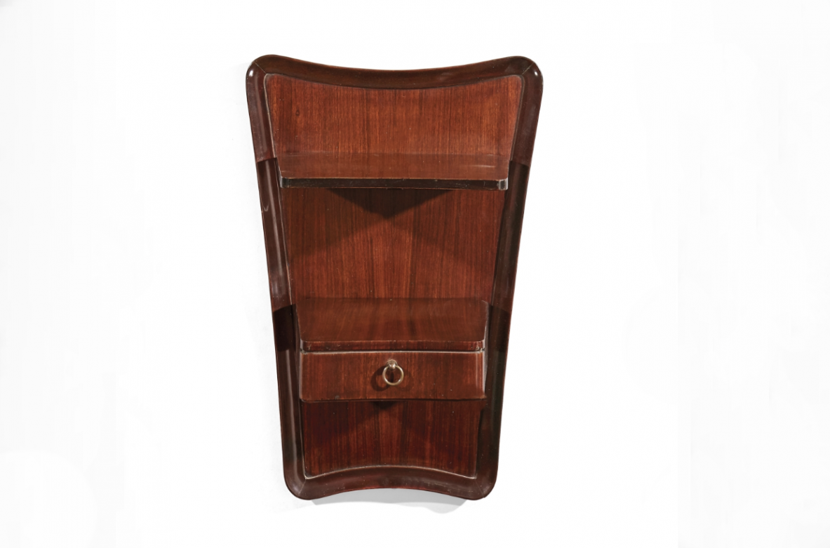 Osvaldo Borsani, pair of 1950's wall mount bedside tables.