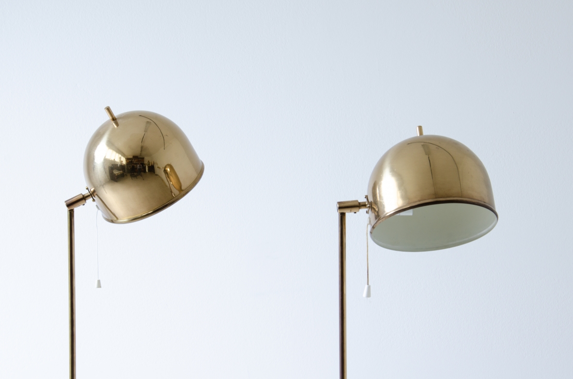 Rare Swedish floor lamps in brass produced by Bergoms Sweden in 1960's.