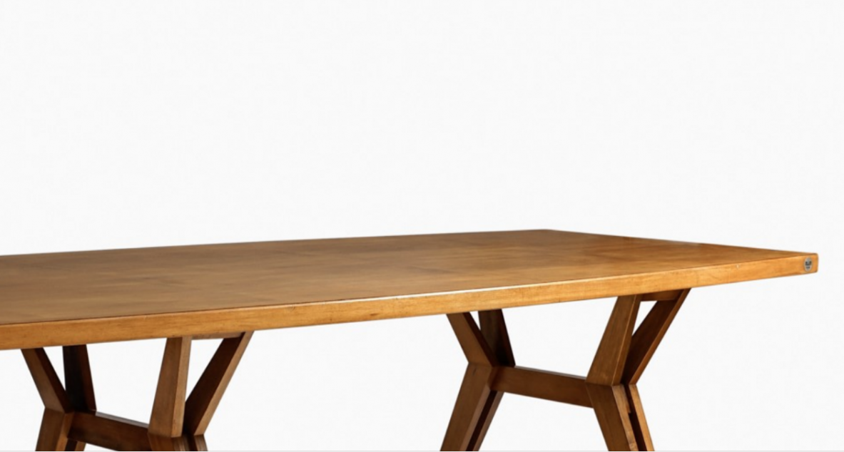 Ico Parisi, large table in blond walnut.  Prod. M.I.M. 1960s. 