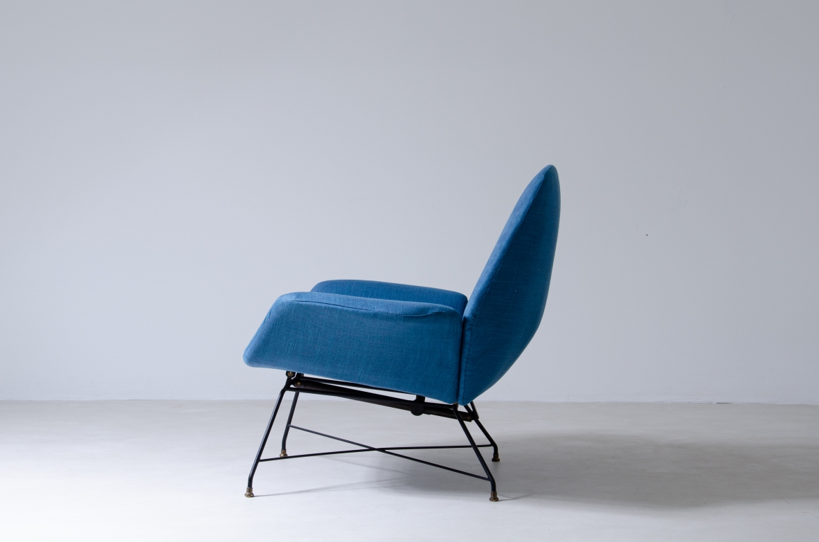 Augusto Bozzi, rare 1950's adjustable Armchair by Saporiti Italia