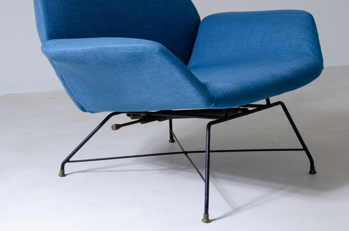 Augusto Bozzi, rare 1950's adjustable Armchair by Saporiti Italia