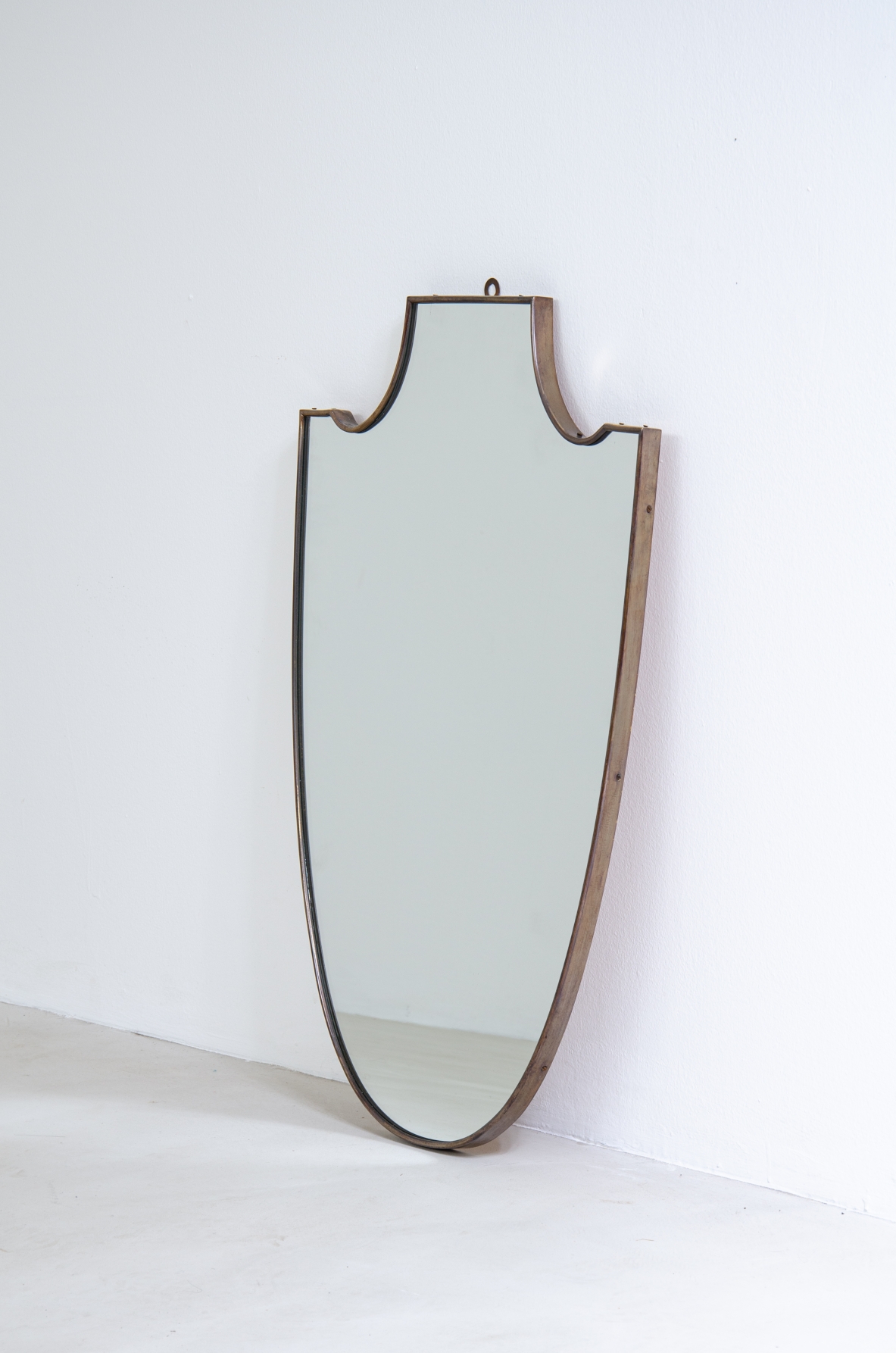 Brass framed mirror, 1950s. 