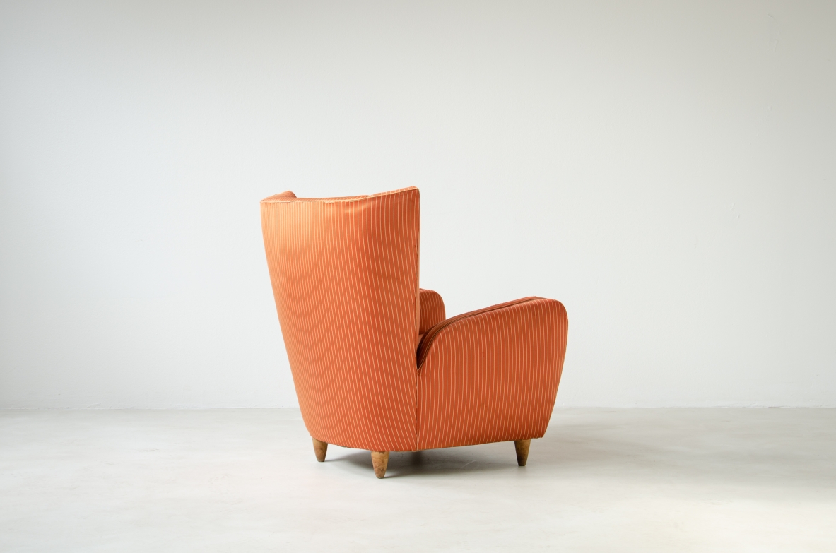 Paolo Buffa (1903 - 1970)  Pair of 1940's high back armchairs.