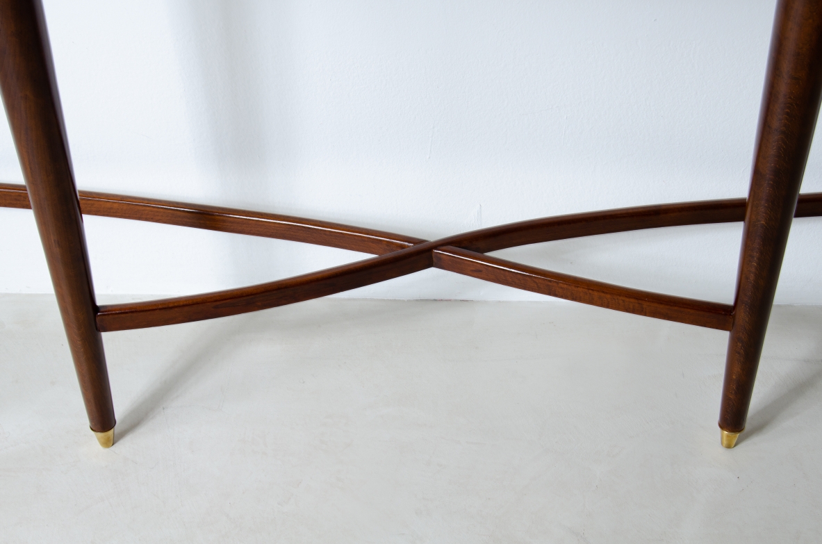 Paolo Buffa. Mahogany console with crystalline marble. Italian manufacture, 1940's