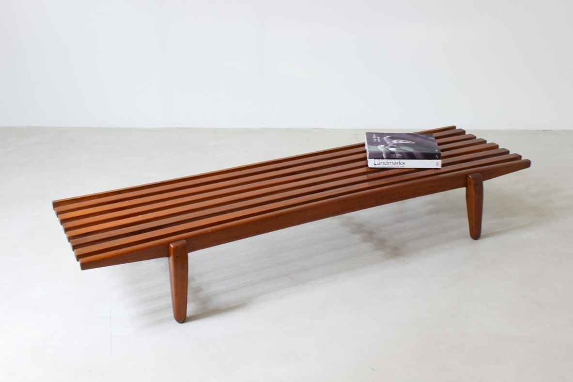 Bench in teak wood. Italian manufacture, 1960's.