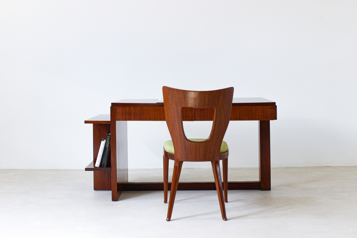 Desk with wooden structure. Italian rationalism, 1930's.