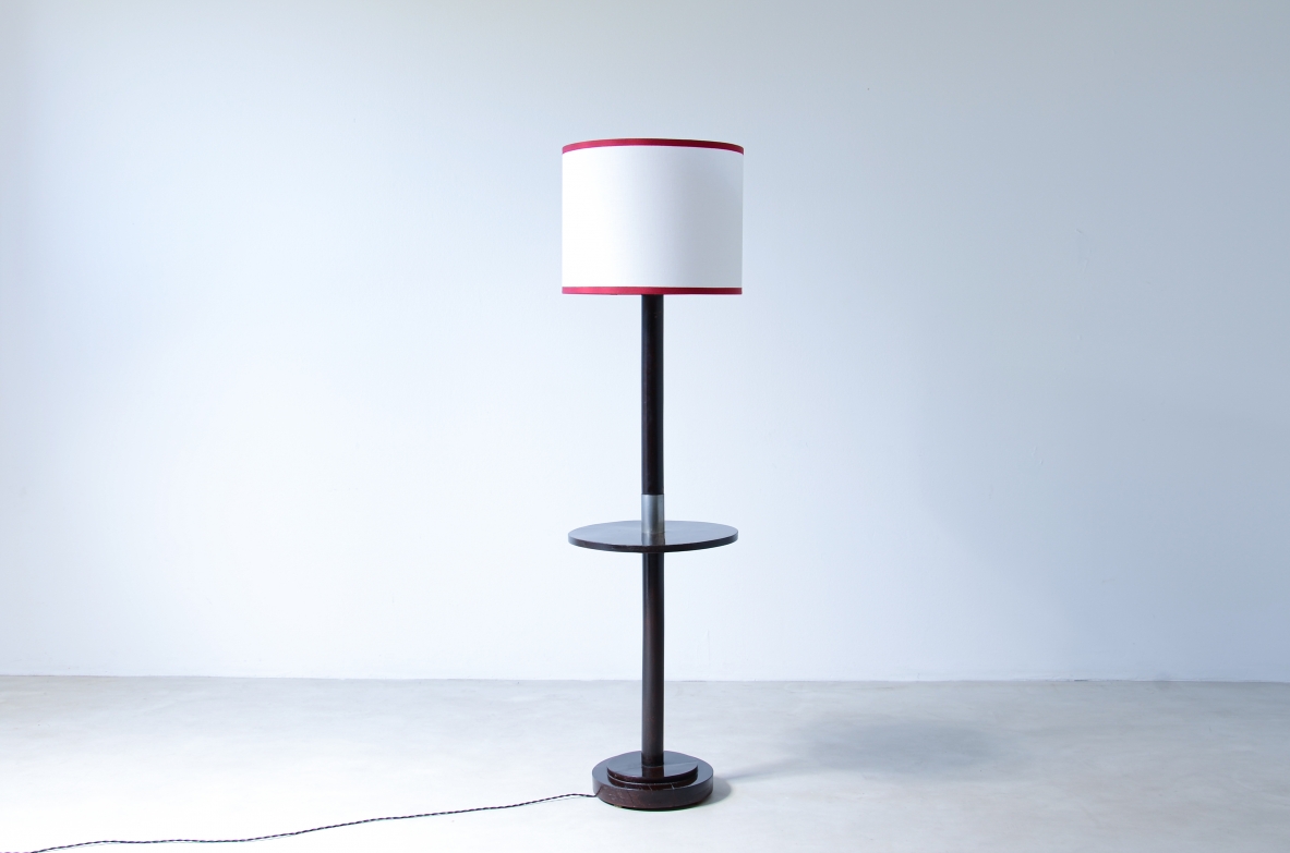 Art Deco floor lamp with a small shelf,
