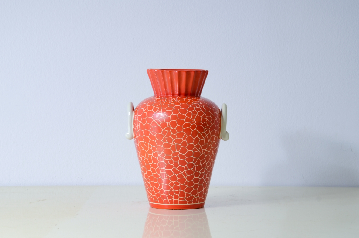 Ceramiche Rometti  Vaso con eleganti maniglie. Manifattura Umbertide 1940ca.