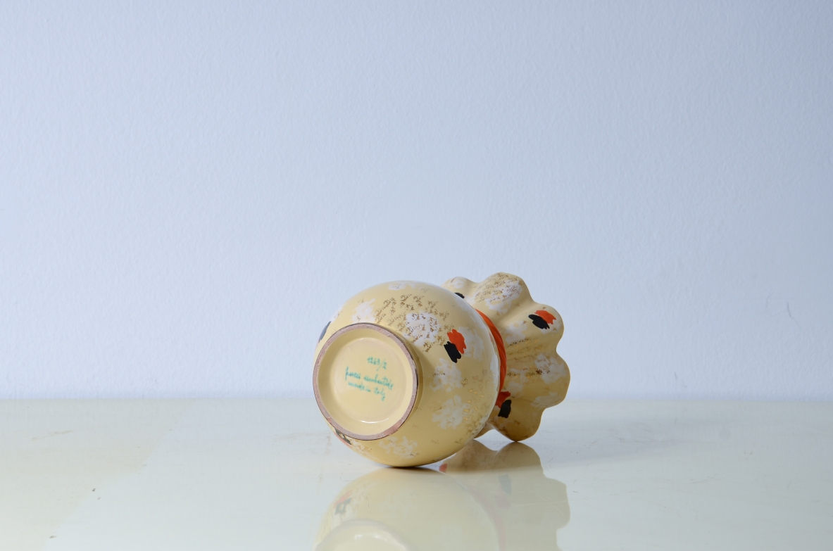 Rometti pottery  Rare and beautiful vase with period style decoration. Umbertide manufacture, 1950's