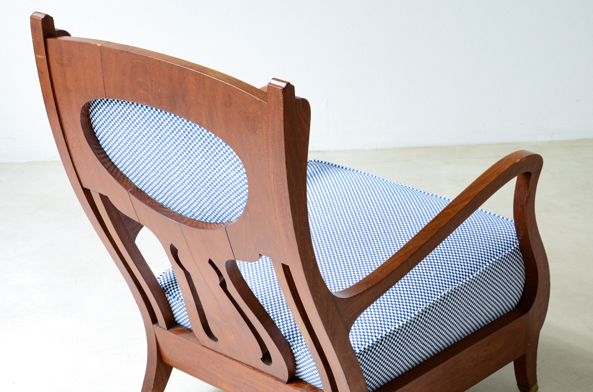 Eugenio Quarti. Pair of Liberty armchairs. Quarti production, 1900's
