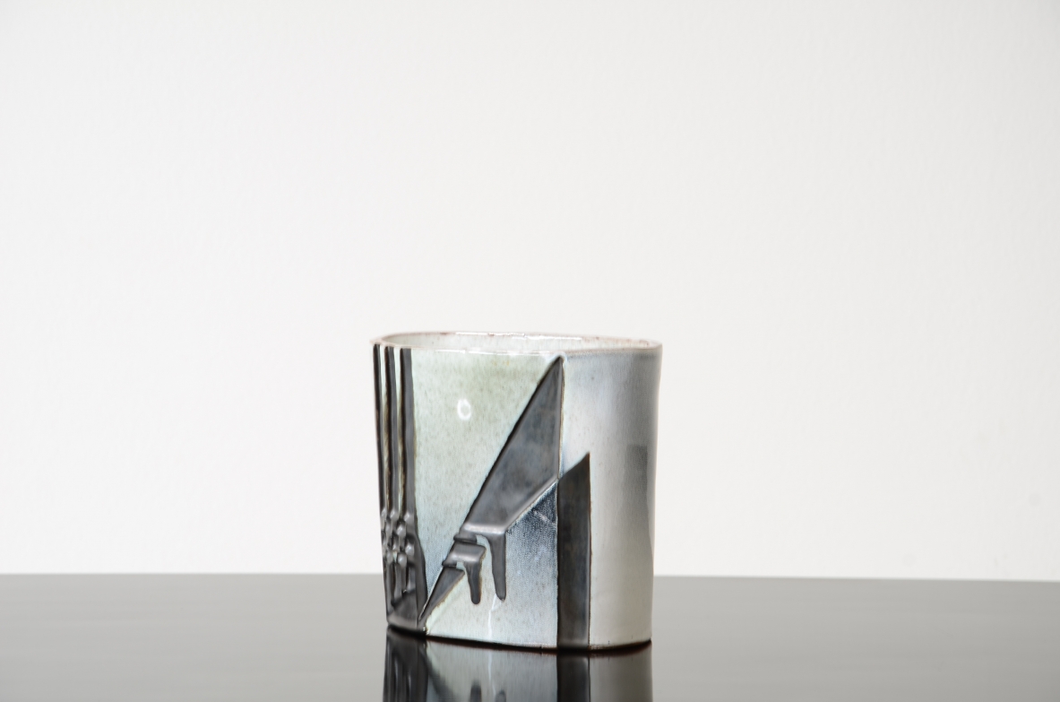 Ceramica dipinta e smaltata.  Firmsta sul fondo, Giovanni Scipioni, 1960ca.
