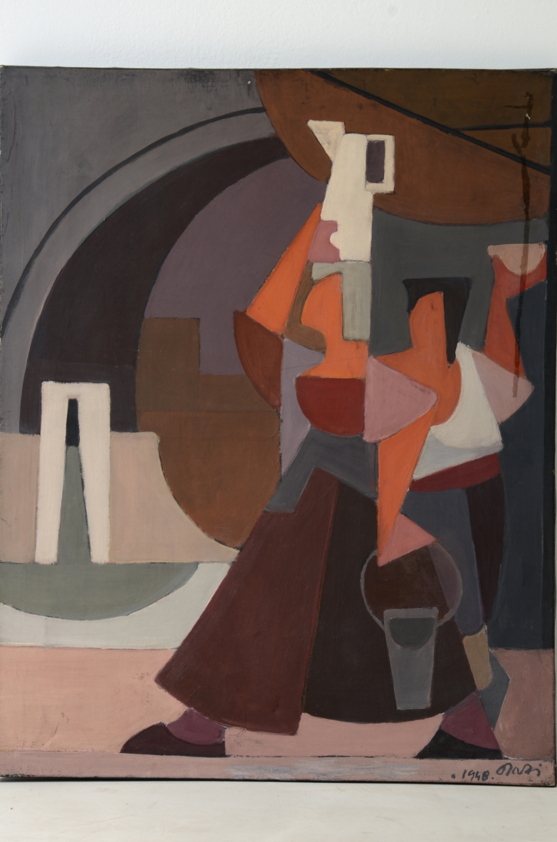 Orazio Orazi (1906-1979)  Tempera on canvas Untitled  (The Fountain)  1949