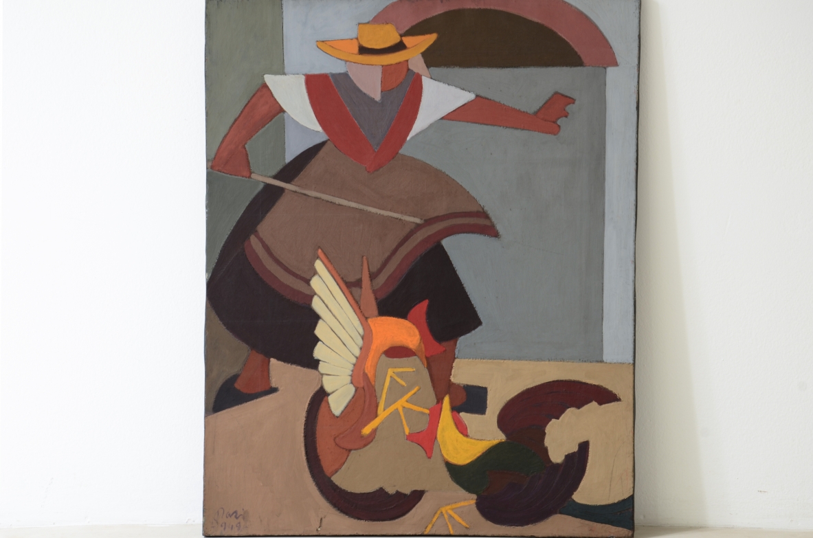 Orazio Orazi (1906-1979)  Tempera on canvas Untitled (The Gauls)  1949 