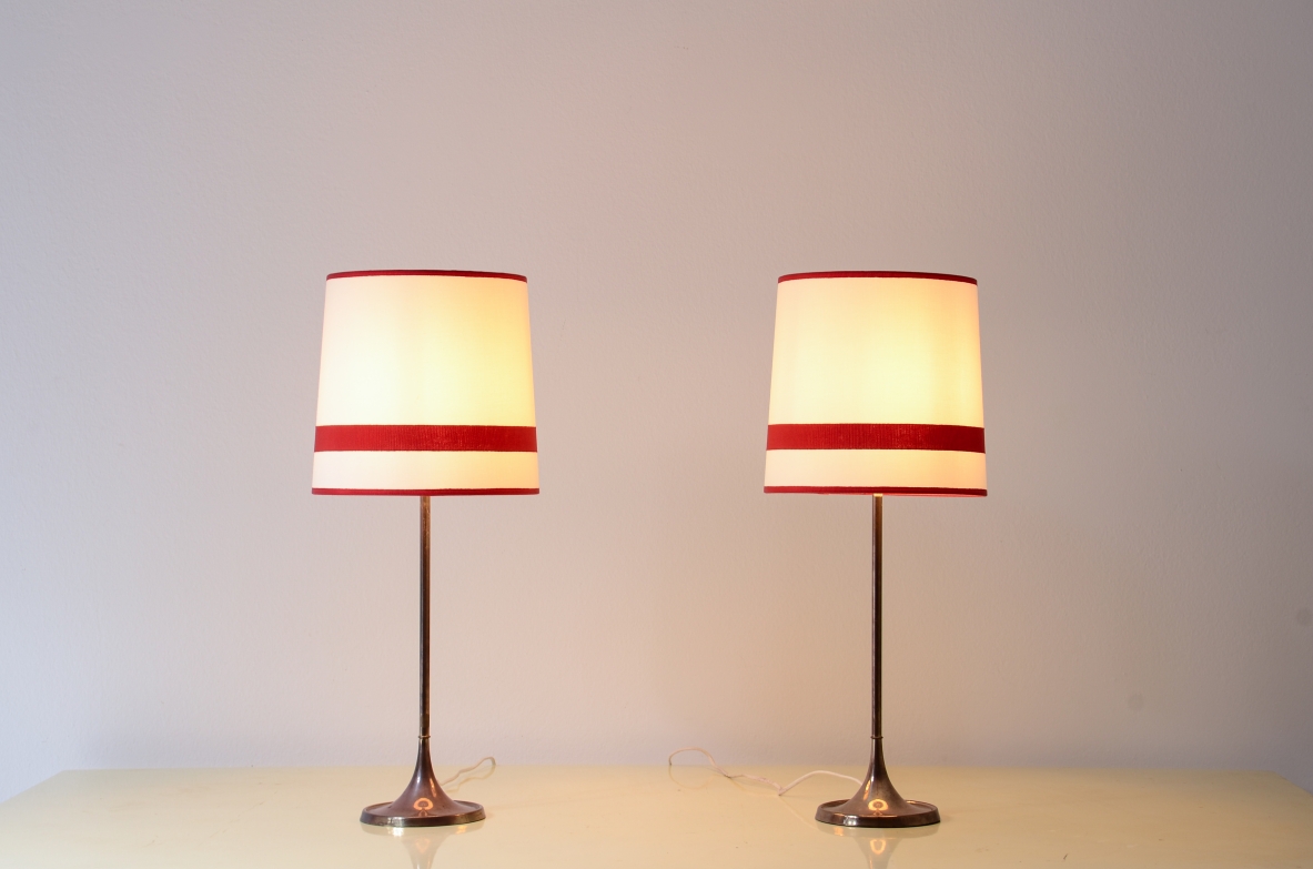 Pair of brass table lamps. Manifacture Bergboms, Sweden 1960s.