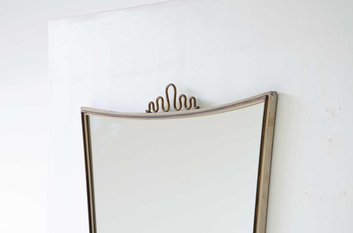 Gio Ponti  Mirror with brass and lacquered metal frame. 1950