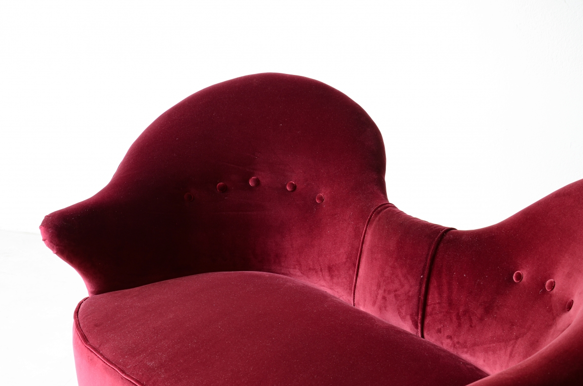 Cesare Lacca  Two-seater conversation sofa Italian manufacture ca. 1950.