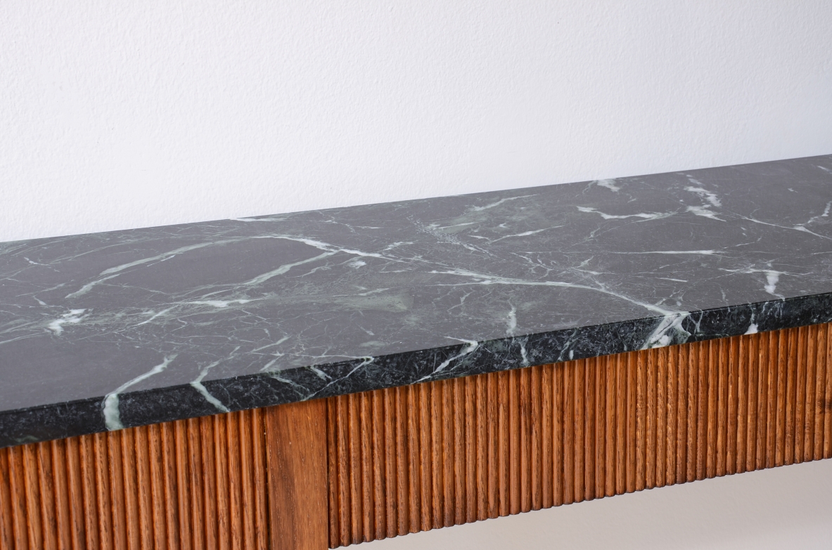 Paolo Buffa console in rovere piano in marmo 1950ca Paolo Buffa console in rovere piano in marmo 1950ca