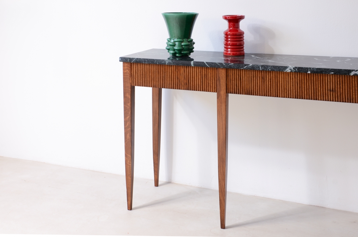 Paolo Buffa console in rovere piano in marmo 1950ca Paolo Buffa console in rovere piano in marmo 1950ca