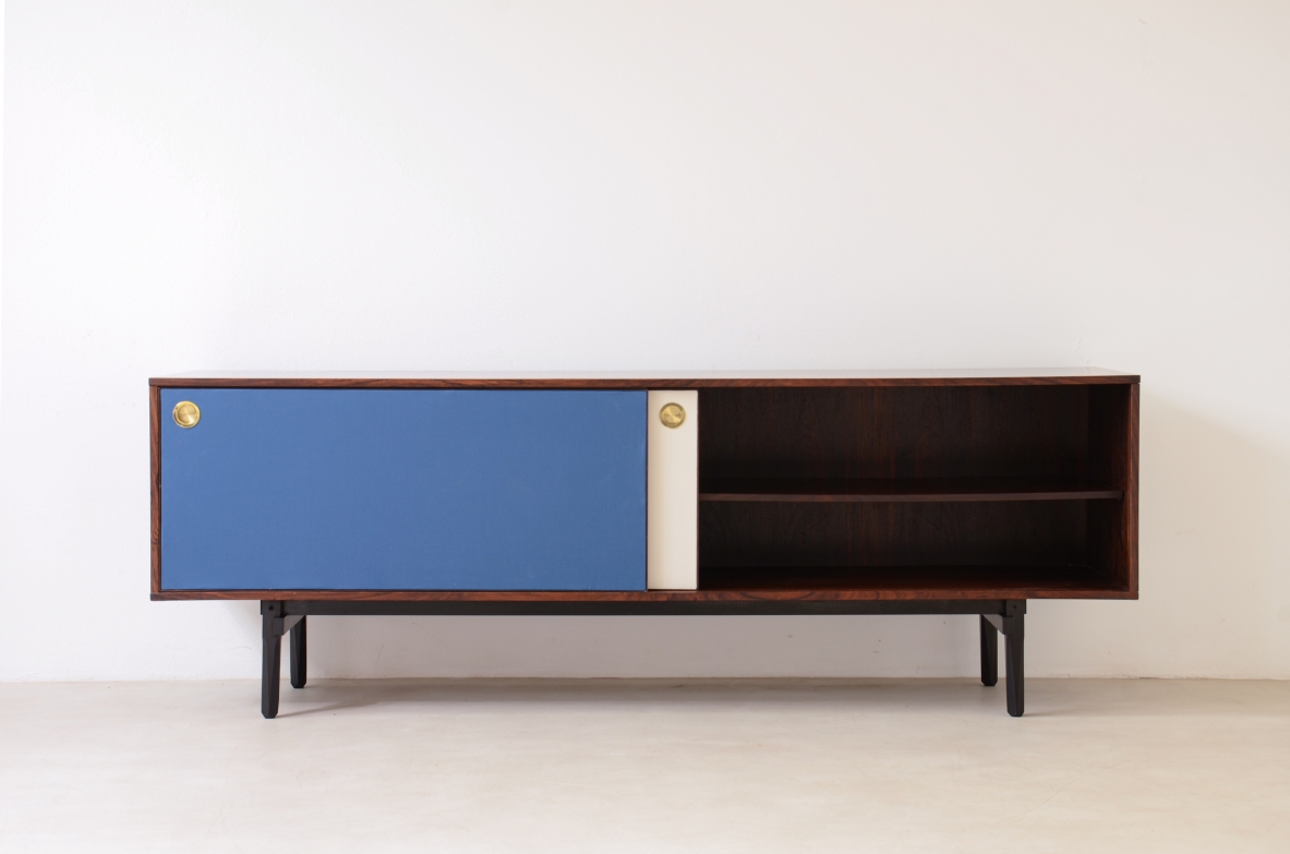 Cabinet with two sliding doors and side drawers, Stildomus custom made, around 1960.