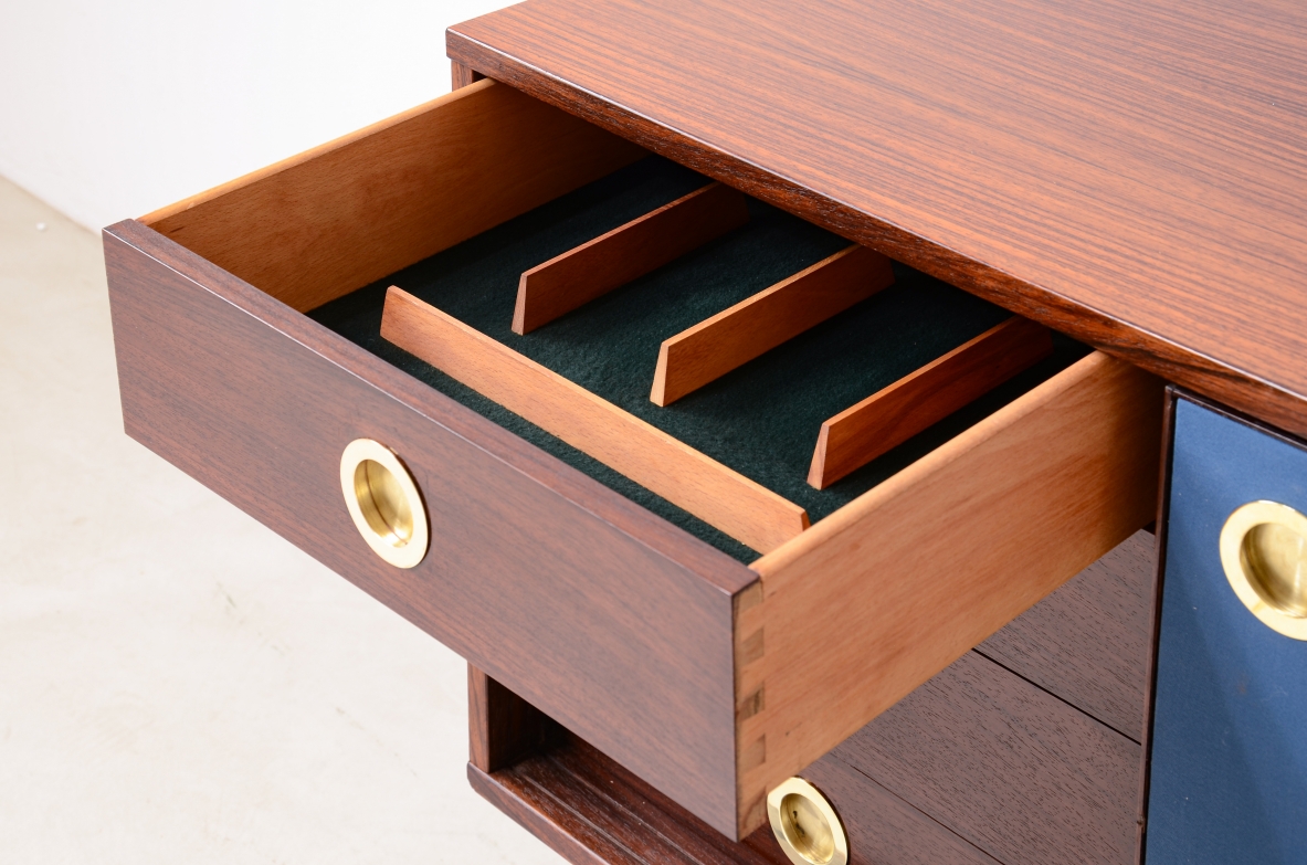 Cabinet with two sliding doors and side drawers, Stildomus custom made, around 1960.