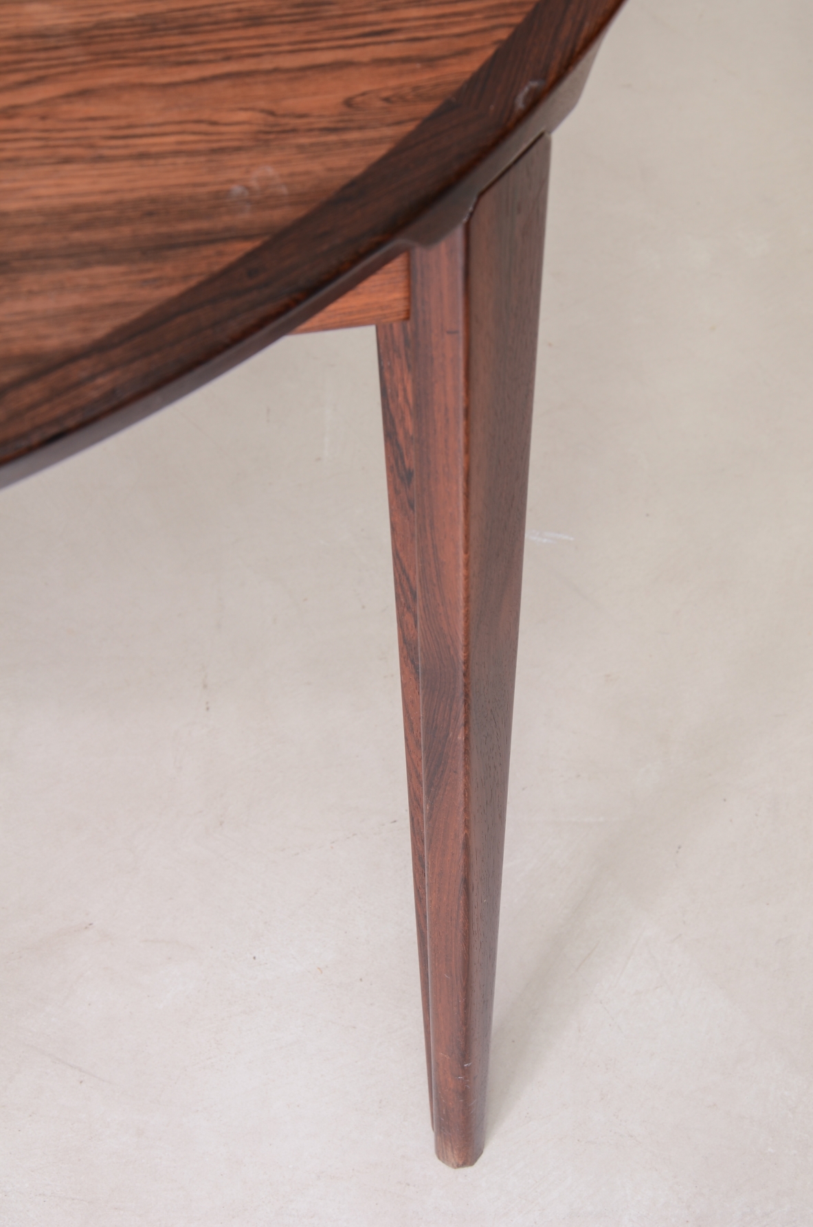 Large extendable table with four legs and two extensions and beautiful quality details.  Denmark 1960ca.