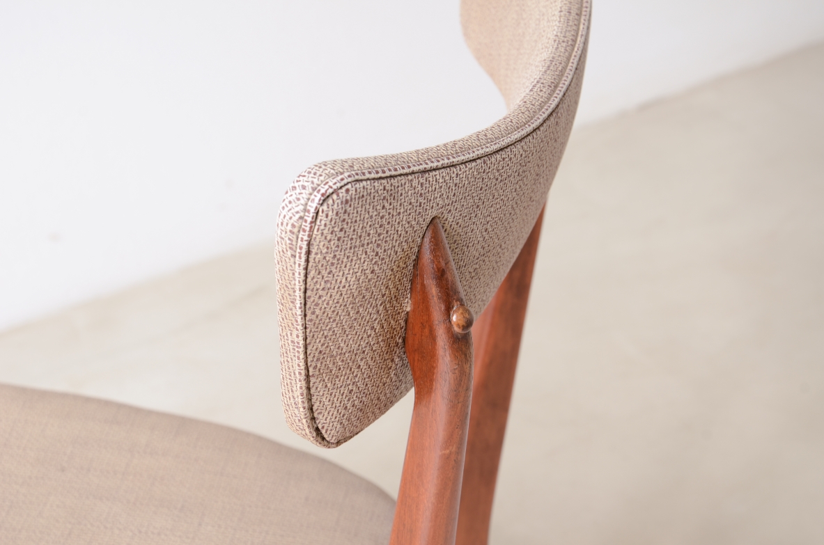 Ico Parisi, Rare set of 6 walnut chairs. Manufactured by F.lli Colombo, Como, 1952.