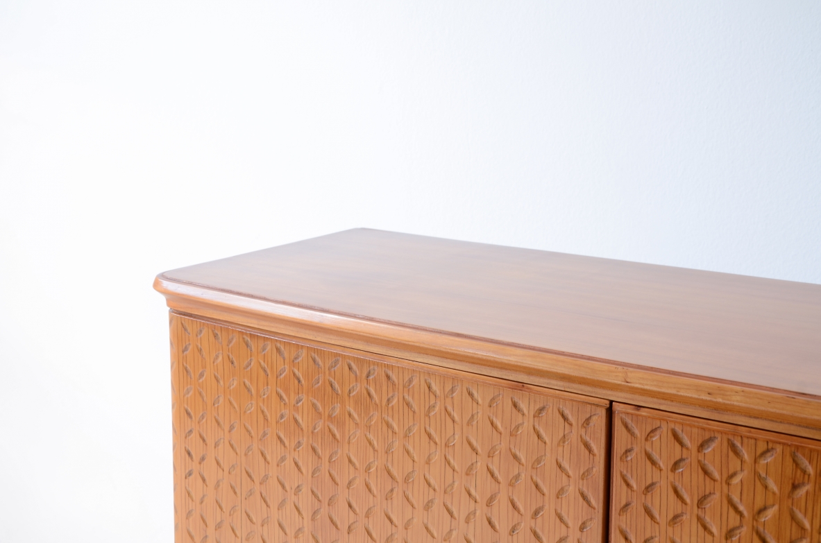 ABV Borsani  Elegant two-door cabinet with carved motifs.1940s.