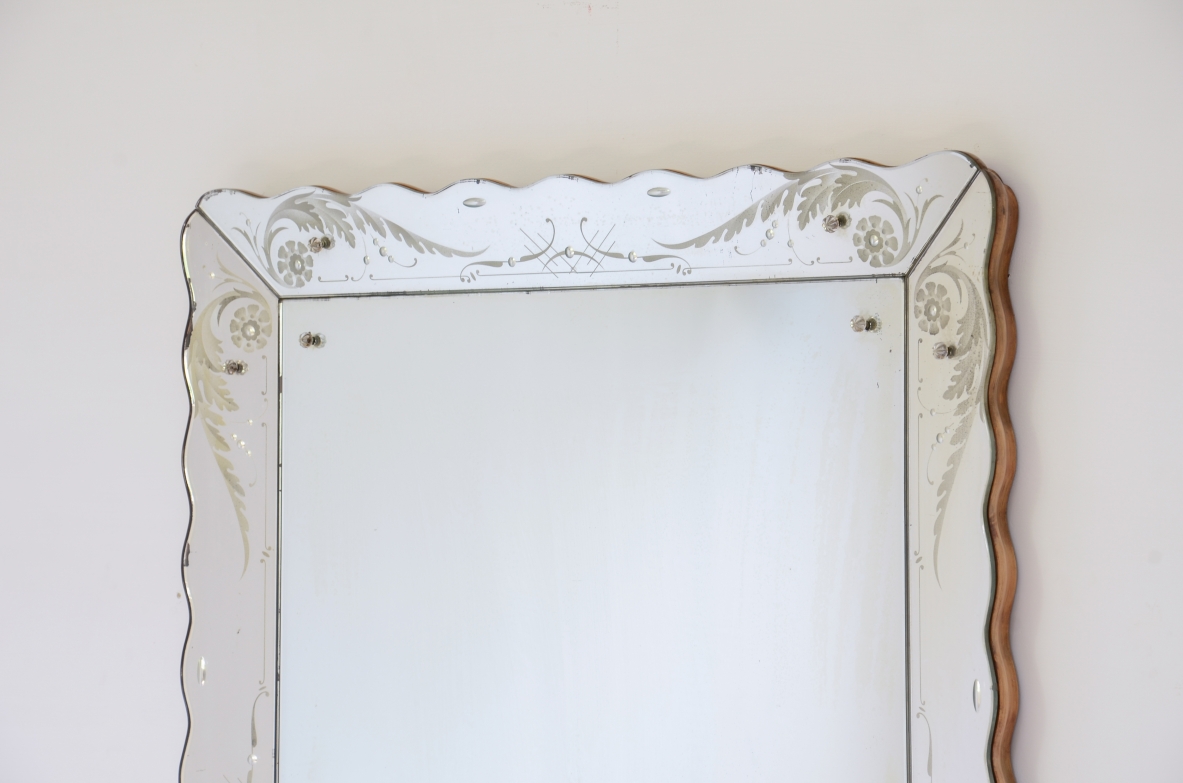 Pietro Chiesa Large mirror Fontana Arte manufacture ca.1930s-40s.