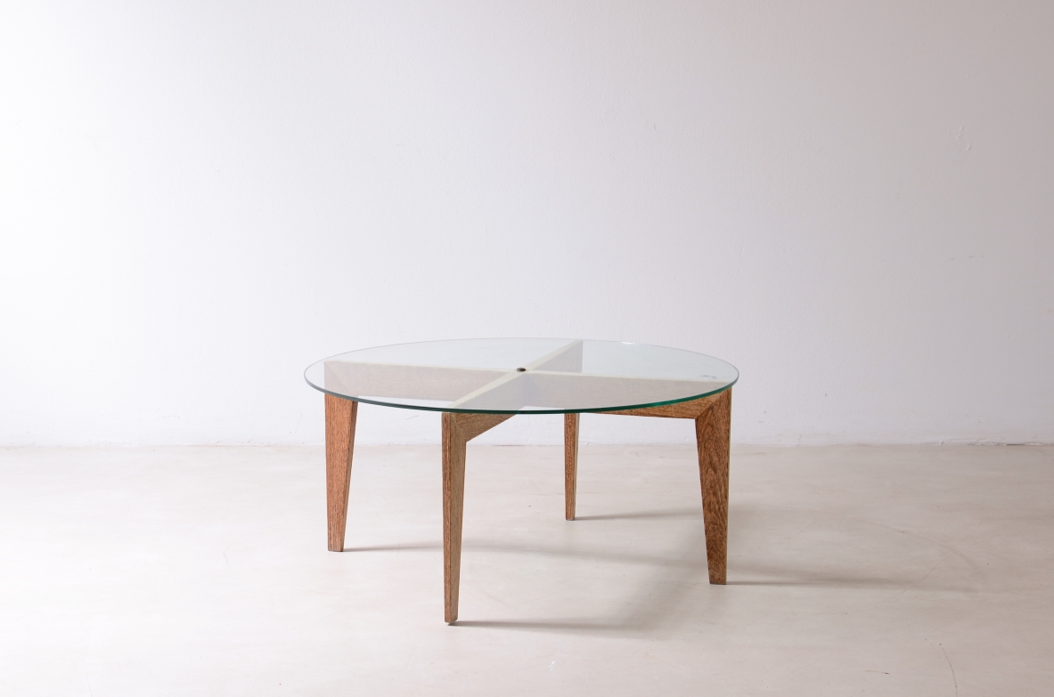 Oak coffee table with crosspiece, Gio Ponti, ca. 1950.