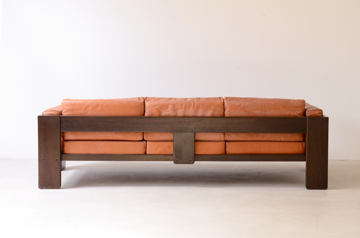 Tobia Scarpa  Bastiano sofa, original leather upholstery Gavina manufacture, circa 1970.